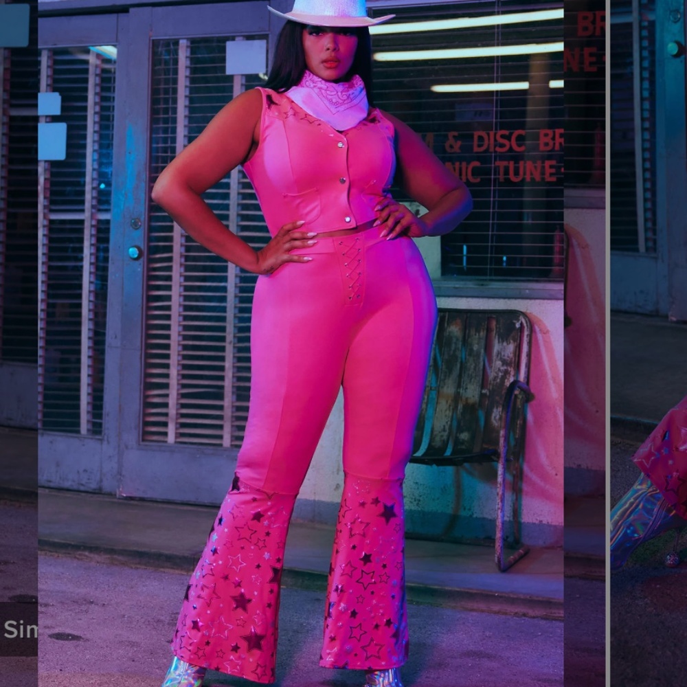 Barbie Western Star Girl 3 Piece Costume Set - Pink 2x/3x